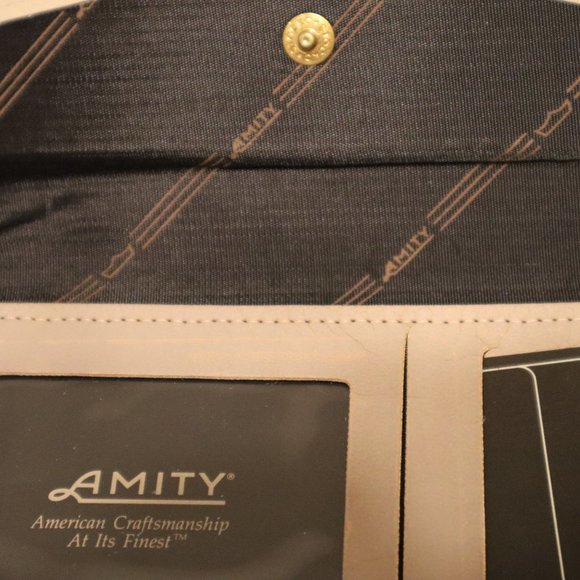 Amity Leather Trim Clutch - Floral Design - Tan - 6 14/16" x 3 9/16" w/ Package - Picture 8 of 9